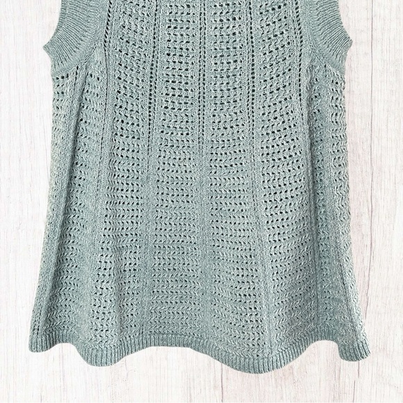 NWT C&C CALIFORNIA Mint Green Open Knit Sleeveless Swing Style Sweater Top - Picture 6 of 10